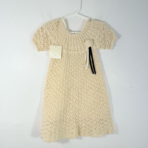 NWT Paula Cahen d' Anvers Cream 100% Merino Wool Knit Sweater Dress Lined Size 4 - Picture 1 of 12